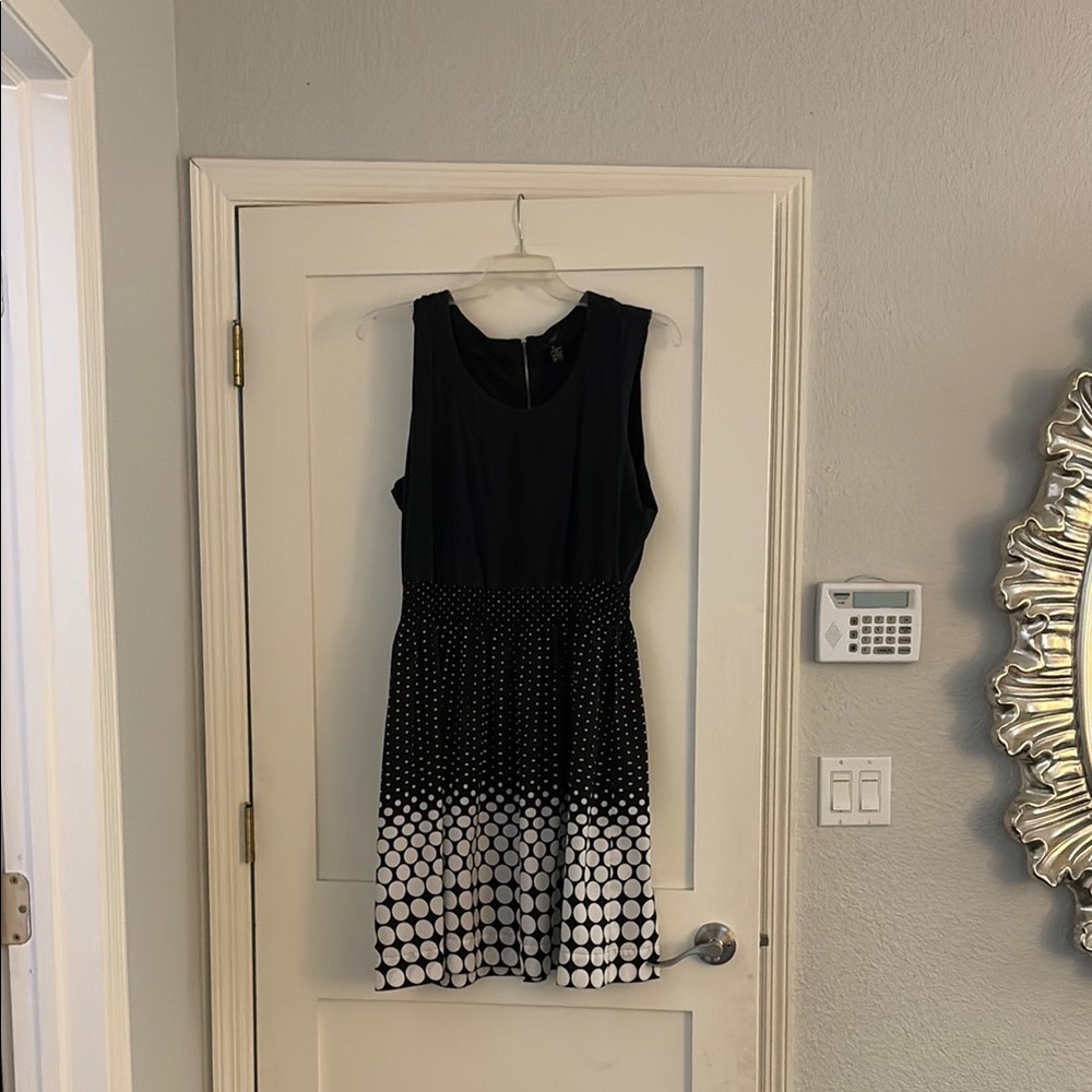 Style & Co. Black and White Fit and Flare Midi Dress